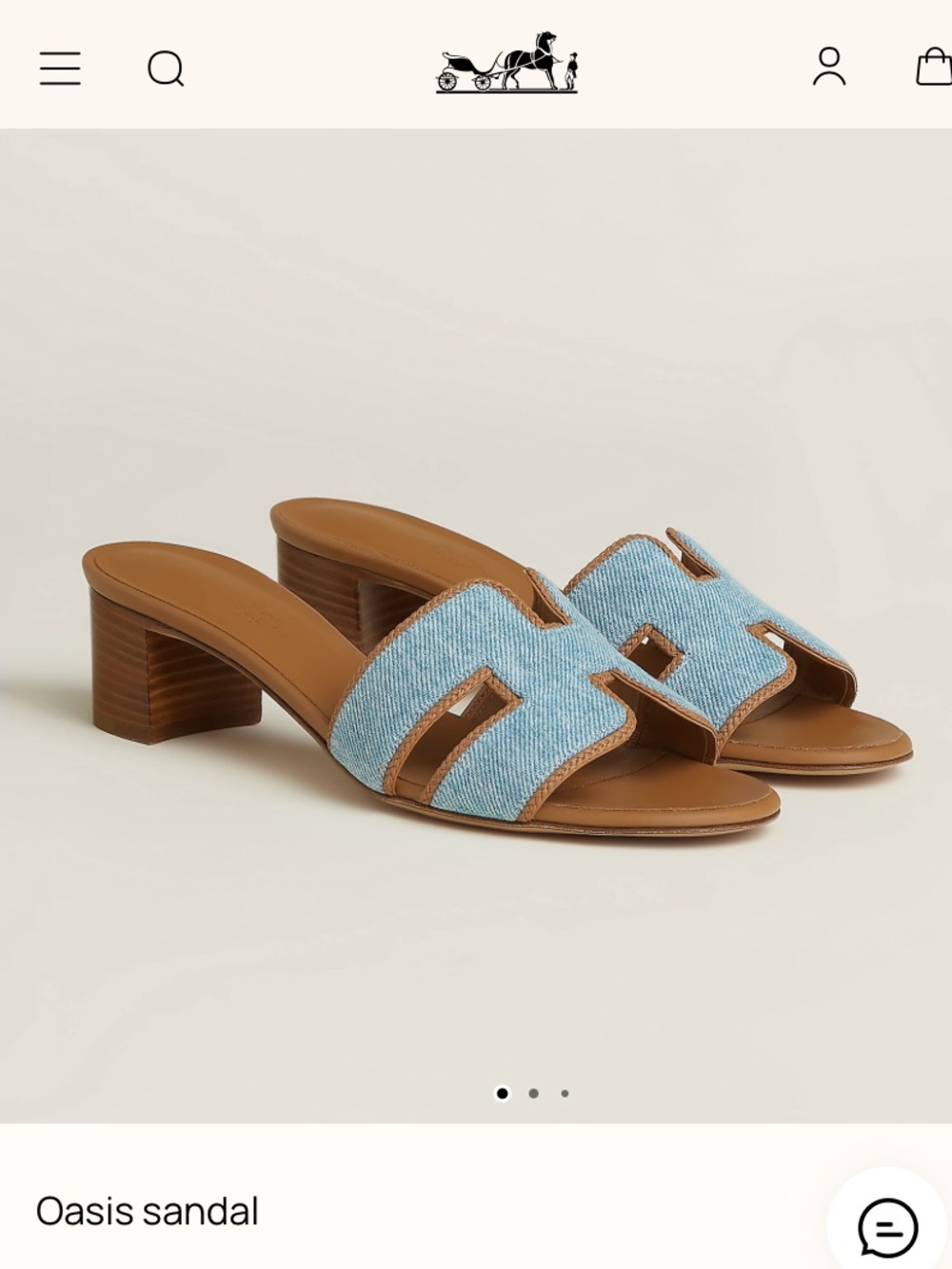 Hermes Light Blue and Tan Oasis Sandal sold out online
